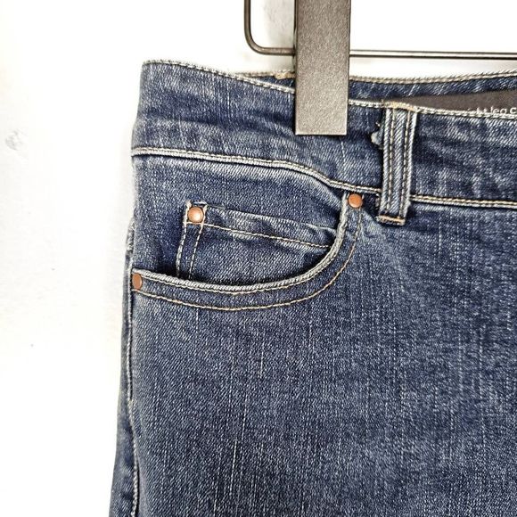 NWT ECRU The La Cienega Straight Leg Crop Medium Wash Stretchy Denim Jeans Sz:29 - Picture 2 of 9